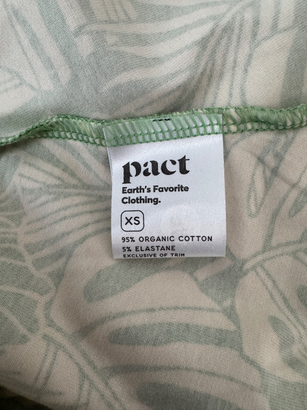 NEW PACT Fit & Flare Open Back Maxi Dress Jade Palms Organic Cotton XS DD - Picture 7 of 8